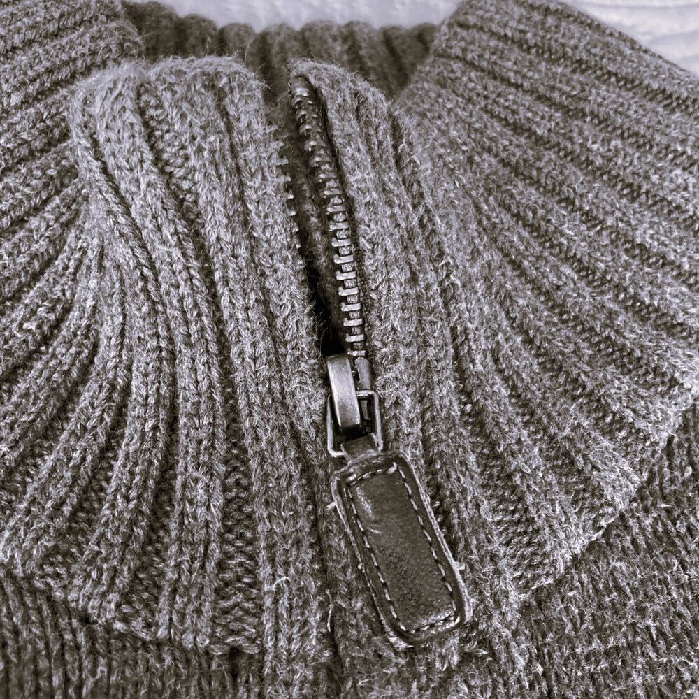 Polo Ralph Lauren Full Zip Sweater Knit Pony Cardigan in Gray Mens Size Large - Picture 5 of 6
